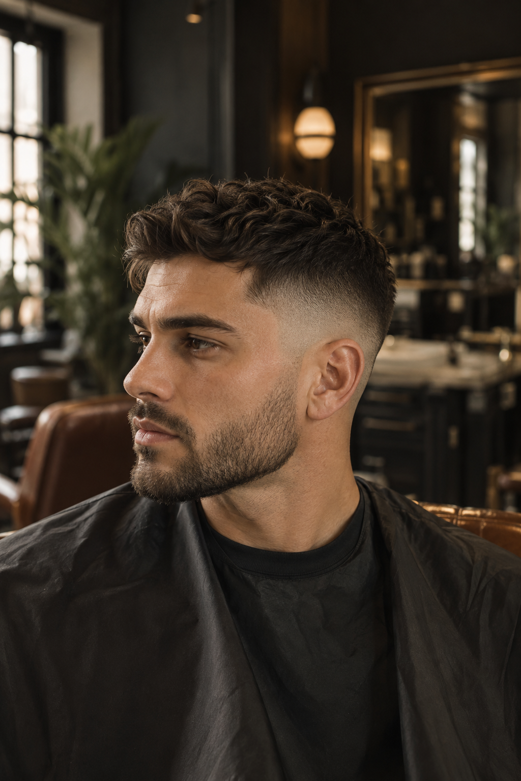 Textured fade haircut